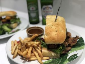 Chicken nugget burger  at The Vegetarian Butcher Ikebukuro in Tokyo