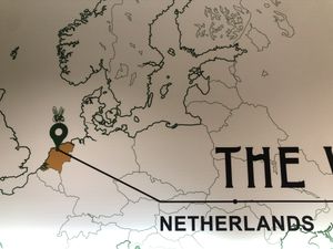 Very funny map of The Netherlands   at The Vegetarian Butcher Ikebukuro in Tokyo
