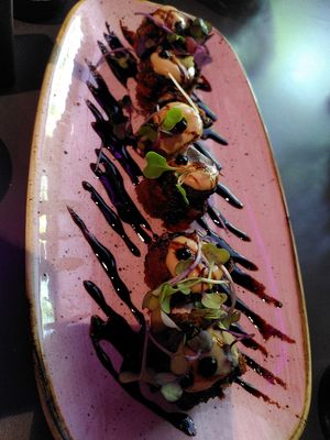 Crujiente de berenjena - Crispy eggplant...spectacular!! at Miss Sushi in Alcala De Henares