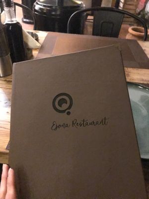The menu cover at Ejona in Tirana