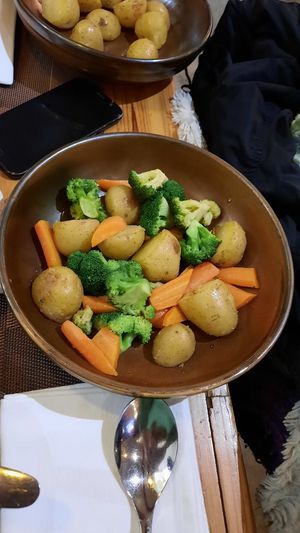 Steamed vegetables at Ejona in Tirana