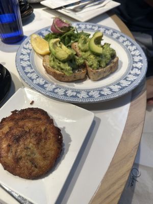 Avo toast (pretty small portion) & potato rosti   at Oolaa - Stanley St in Hong Kong Island