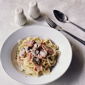 Fettuccine Carbonara at Attha Vegetarian in Jakarta