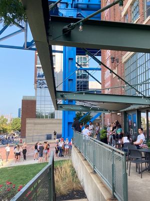 Waiting in line, Sunday morning  at 27 Club Coffee in Cleveland