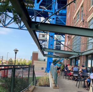 Outdoor seating  at 27 Club Coffee in Cleveland