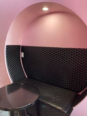 Interior seating at 27 Club Coffee in Cleveland