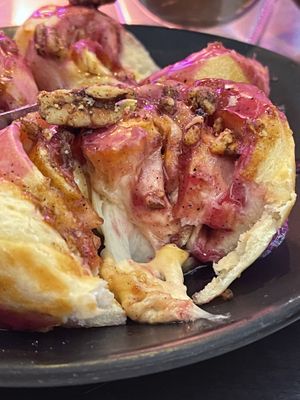 Raw cinnamon roll  at 27 Club Coffee in Cleveland