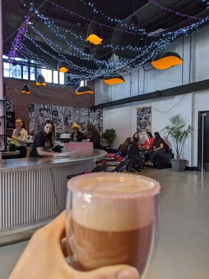 Super fun interior at 27 Club Coffee in Cleveland