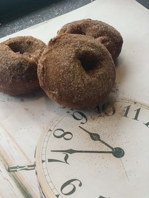 Apple cider donuts are gluten free and vegan  at Moo-Over in Columbia City