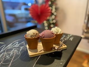 Ice creme in pots!! Adorable signature  at Moo-Over in Columbia City