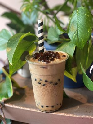 boba shake 
All made from scratch.  Completely Vegan and gluten free at Moo-Over in Columbia City