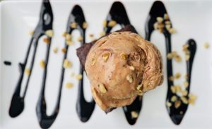 Black walnut fudge ice cream
All made from scratch.  Completely Vegan and gluten free at Moo-Over in Columbia City