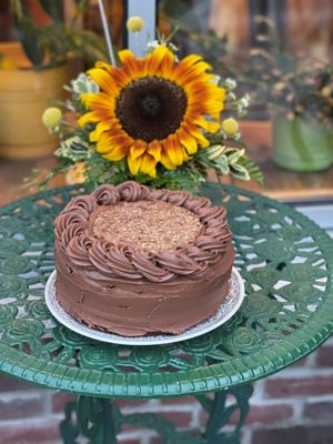 German Chocolate Cake. All made from scratch.  Completely Vegan and gluten free 
 at Moo-Over in Columbia City