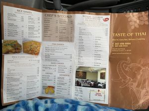 Menu at Taste of Thai in Hoffman Estates