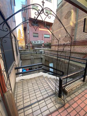 Stairs leading down to restaurant  at Temple Food Doban - 사찰음식도반 | in Seoul