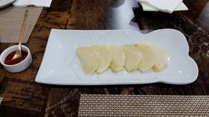 Course C - 3rd course: radish pancakes 무전 at Temple Food Doban - 사찰음식도반 | in Seoul
