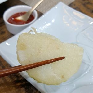 Course C - 3rd course: radish pancakes 무전 at Temple Food Doban - 사찰음식도반 | in Seoul