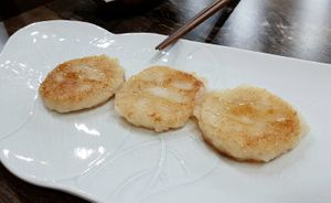 Course C - 5th course: Peanut rice pancakes 땅콩전 at Temple Food Doban - 사찰음식도반 | in Seoul