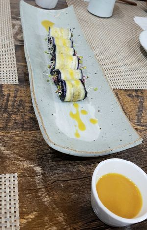 Course C - 6th course: Eggplant rolls 가지말이 at Temple Food Doban - 사찰음식도반 | in Seoul