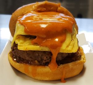 Vegan Sausage Egg and Cheeseburger - The S.E.C.  at JMT Vegan Eats in Virginia Beach