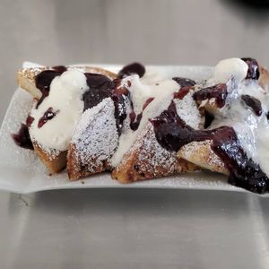 Vegan French toast (sauce and whip cream not included) at JMT Vegan Eats in Virginia Beach