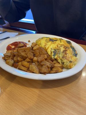 Spinach & Mushroom omelet  at Cheezy Vegan in Woodlyn