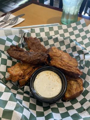 Truffle oil seitan wings  at Cheezy Vegan in Woodlyn