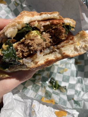 The early burg 😋  at Cheezy Vegan in Woodlyn