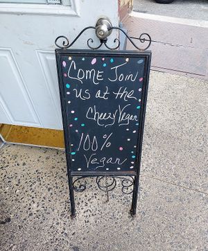 :-) at Cheezy Vegan in Woodlyn