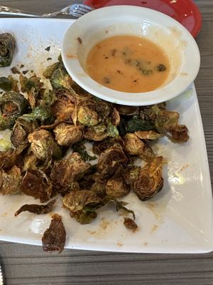 Nice spicy Brussel sprouts for sharing   at Cheezy Vegan in Woodlyn
