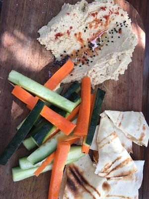 Hummus. at Botanica Garden Cafe in Tulum