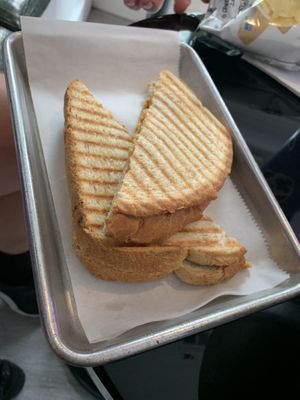 Vegan sausage, just egg, and vegan cheese panini!   at Cafe Kulture in Atlanta