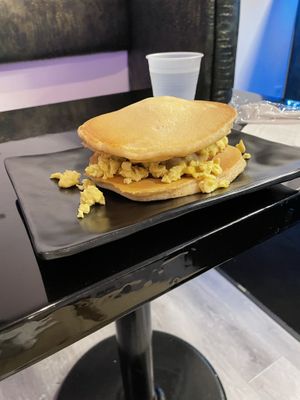 Pancake , sausage, egg sandwich  at Cafe Kulture in Atlanta