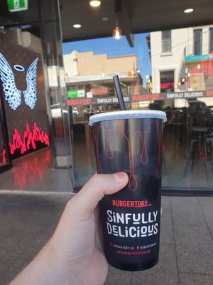 Peanut butter choc vegan shake at Burgertory in Black Rock