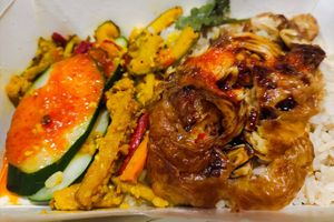 Chicken rice with chilli and dark soy sauce at Original Taste Foods 老味道 in Central Singapore