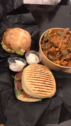 fuckaccia, vish burger and the loaded fires  at UNMEAT in Zurich