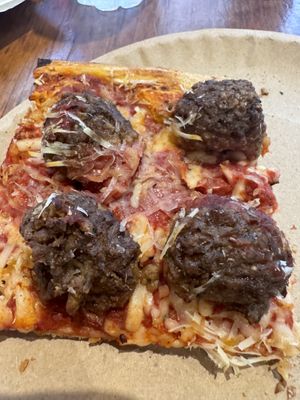 Meatball slice  at My Pie Pizzeria Romana - Lexington in New York City