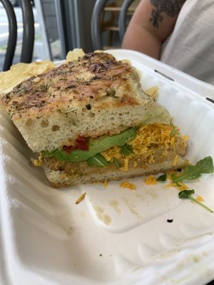 Vegan penfield panini (vegan ham!)  at Tree Town Cafe in Penfield