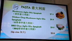 Pasta menu at VeHeart Cafe 素吃货 in West Singapore