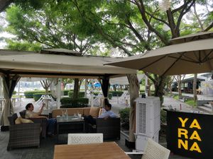 Alfresco dining. Enjoy the scenic view and cool breeze at YARANA  in Central Singapore