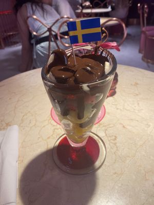 vegan chocolate covered fruit salad  at Dirty Coco in Stockholm