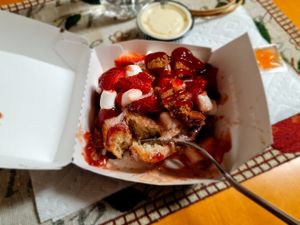 Strawberry shortcake cinnamon roll? at Cinnaholic in Peachtree Corners