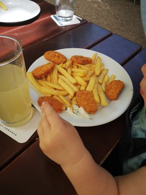 Vegane Nuggets mit Pommes für Kinder at Brühler Wirtshaus in Bruehl