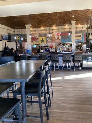 Bar in the background  at The Vegan Club in Cleveland