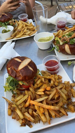 Hot vegan chicken sandwich  at The Vegan Club in Cleveland