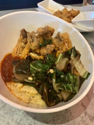 Vegan Oysters and Grits at The Vegan Club in Cleveland
