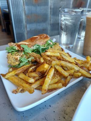 Po boy and fries at The Vegan Club in Cleveland