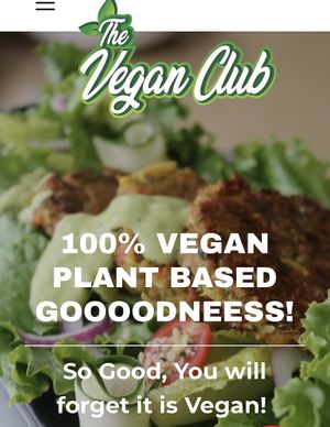 The logo and where to long for options online   at The Vegan Club in Cleveland