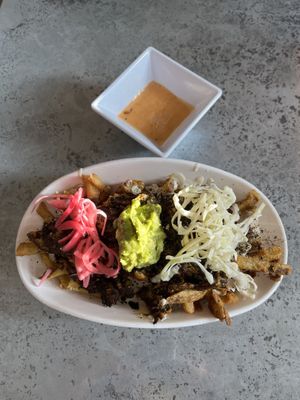 Crab fries  at The Vegan Club in Cleveland