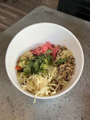 Black bowl  at The Vegan Club in Cleveland